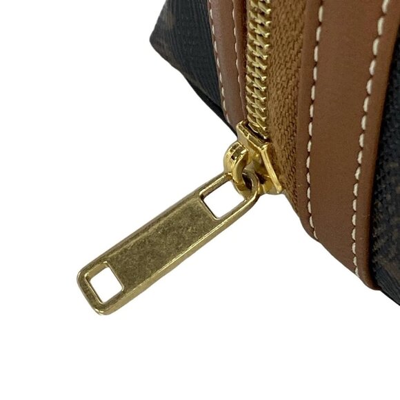 Auth CELINE Clutch with Chain 10E382CBX.04LU Black Dark Brown Triomphe Canvas - - Picture 12 of 16
